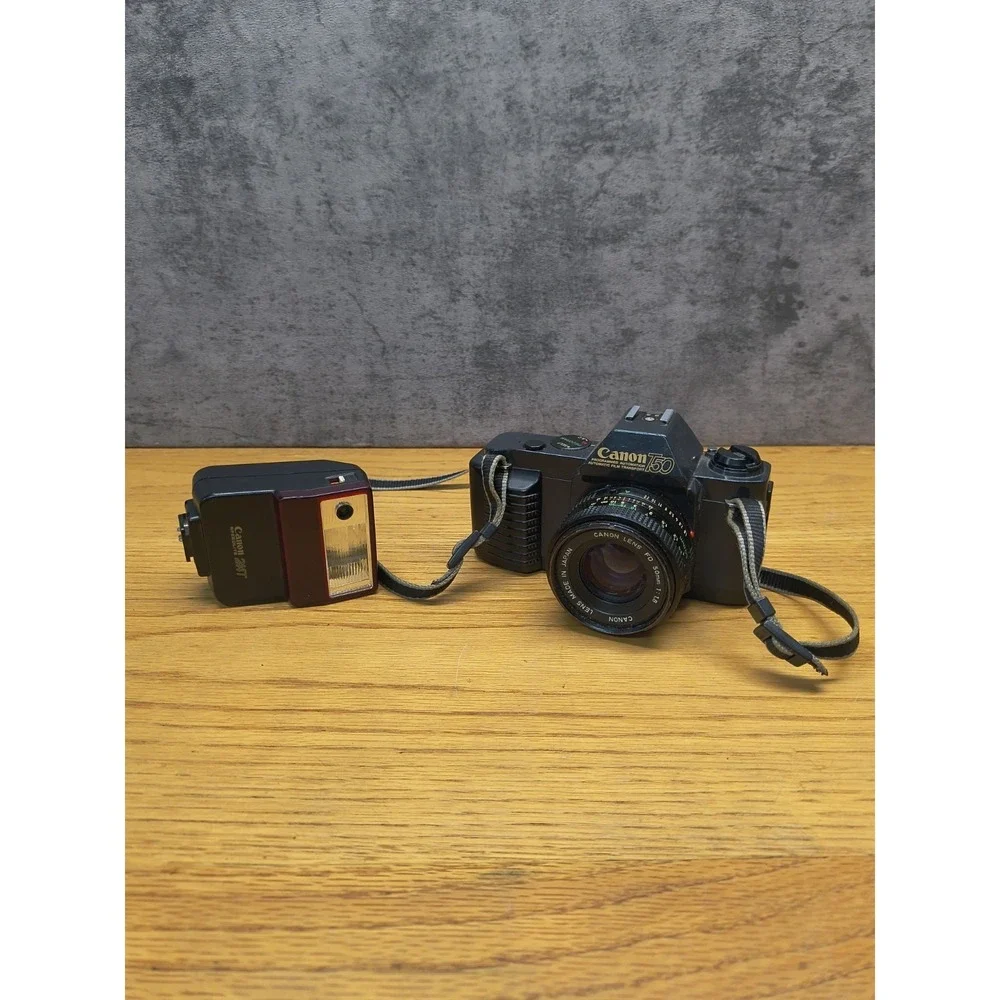 Canon T50 35mm SLR Film Camera Untested w/ FD 50mm 1:.8 Lens